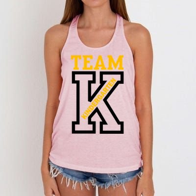 Team Kindergarten Teacher Logo Women's Knotted Racerback Tank