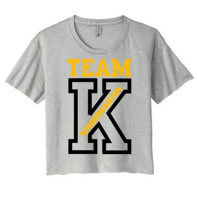 Team Kindergarten Teacher Logo Women's Crop Top Tee