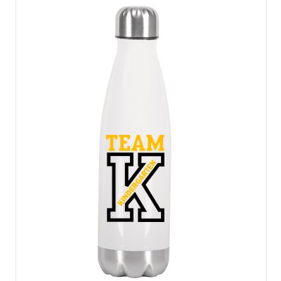 Team Kindergarten Teacher Logo Stainless Steel Insulated Water Bottle