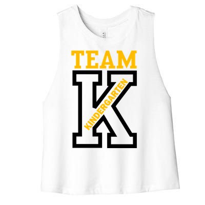 Team Kindergarten Teacher Logo Women's Racerback Cropped Tank