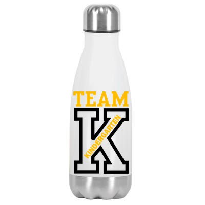 Team Kindergarten Teacher Logo Stainless Steel Insulated Water Bottle