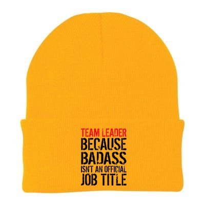 Team Leader Because Badass Isn't An Official Job Title Knit Cap Winter Beanie