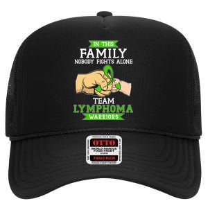 Team Lymphoma Warriors Green Ribbon Fist Bump High Crown Mesh Back Trucker Hat