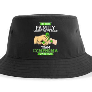 Team Lymphoma Warriors Green Ribbon Fist Bump Sustainable Bucket Hat