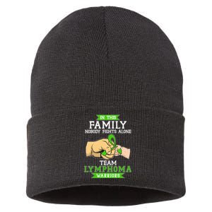 Team Lymphoma Warriors Green Ribbon Fist Bump Sustainable Knit Beanie