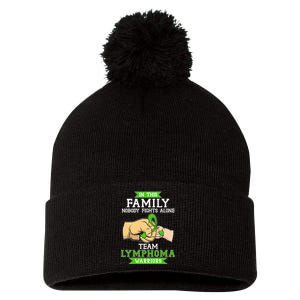 Team Lymphoma Warriors Green Ribbon Fist Bump Pom Pom 12in Knit Beanie