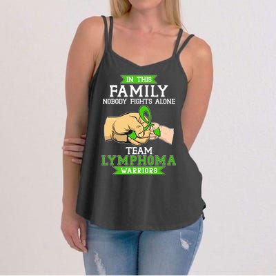 Team Lymphoma Warriors Green Ribbon Fist Bump Women's Strappy Tank