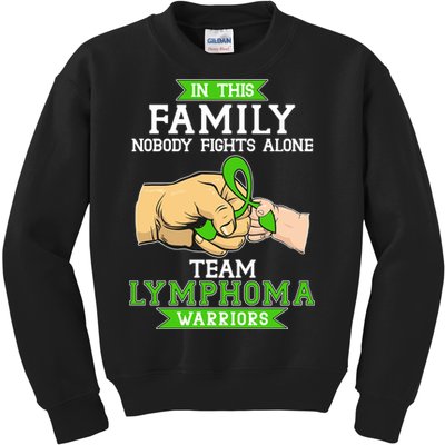 Team Lymphoma Warriors Green Ribbon Fist Bump Kids Sweatshirt