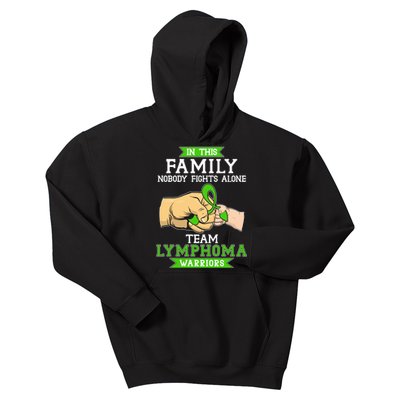 Team Lymphoma Warriors Green Ribbon Fist Bump Kids Hoodie