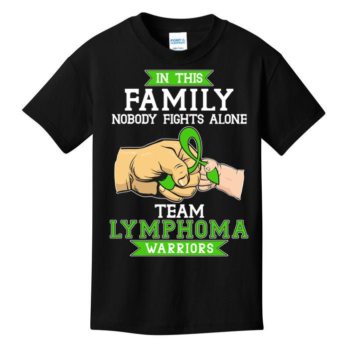 Team Lymphoma Warriors Green Ribbon Fist Bump Kids T-Shirt