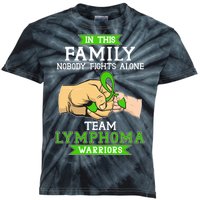 Team Lymphoma Warriors Green Ribbon Fist Bump Kids Tie-Dye T-Shirt