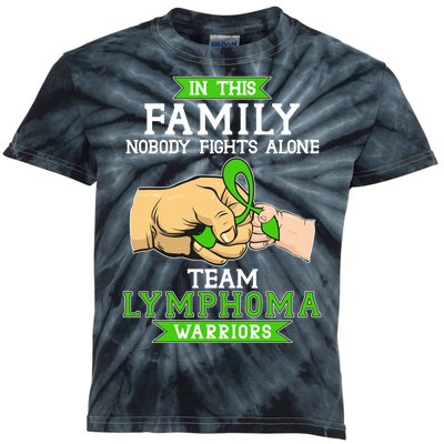 Team Lymphoma Warriors Green Ribbon Fist Bump Kids Tie-Dye T-Shirt