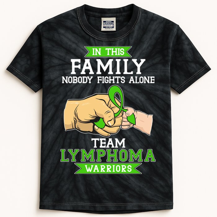 Team Lymphoma Warriors Green Ribbon Fist Bump Kids Tie-Dye T-Shirt