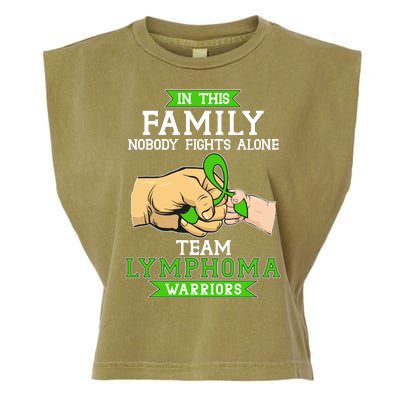 Team Lymphoma Warriors Green Ribbon Fist Bump Garment-Dyed Women's Muscle Tee