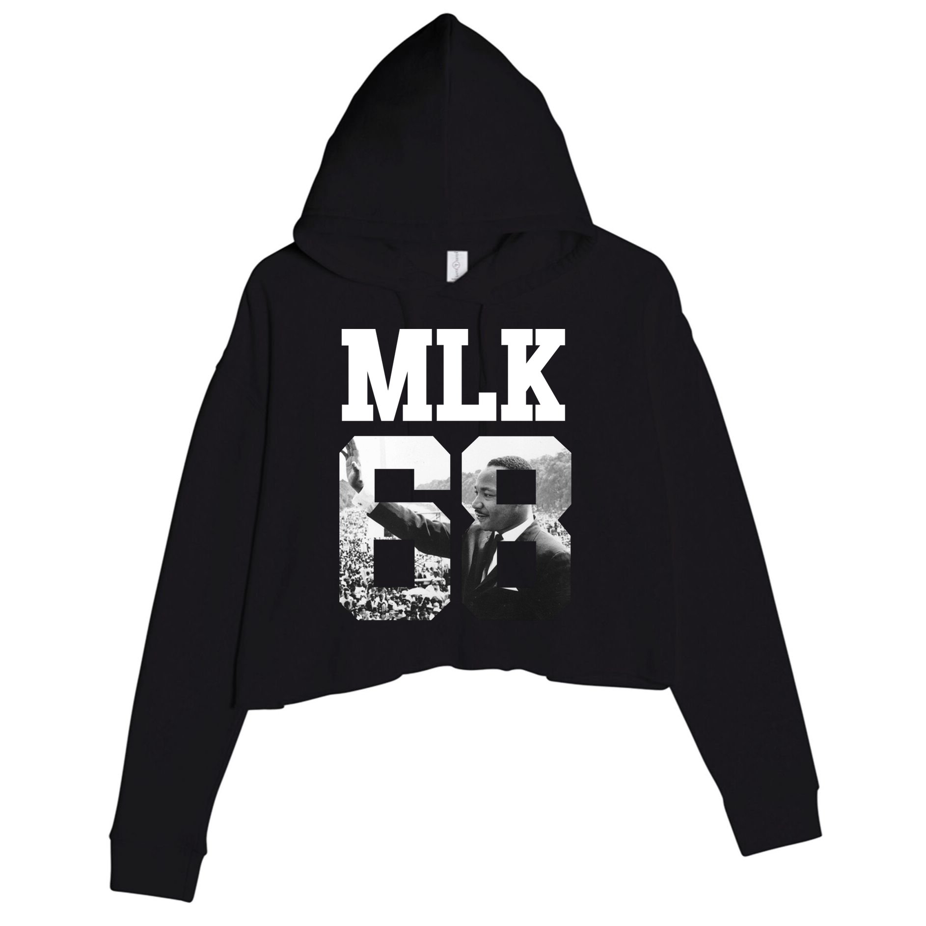 Team MLK 68 Martin Luther King Crop Fleece Hoodie