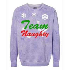 Team Naughty Matching Christmas Colorblast Crewneck Sweatshirt