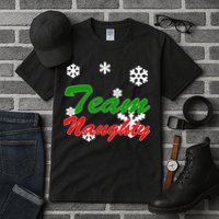 Team Naughty Matching Christmas Tall T-Shirt
