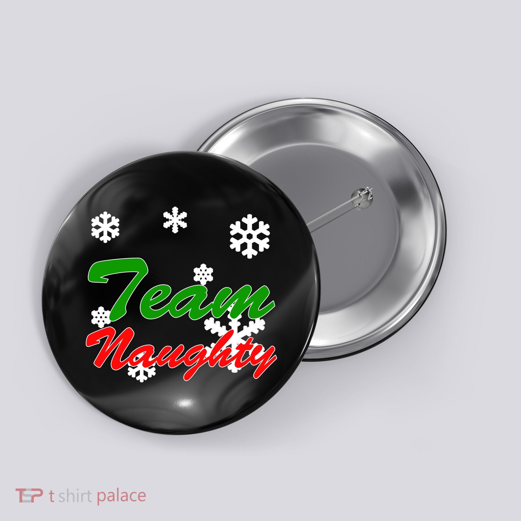 Team Naughty Matching Christmas Button
