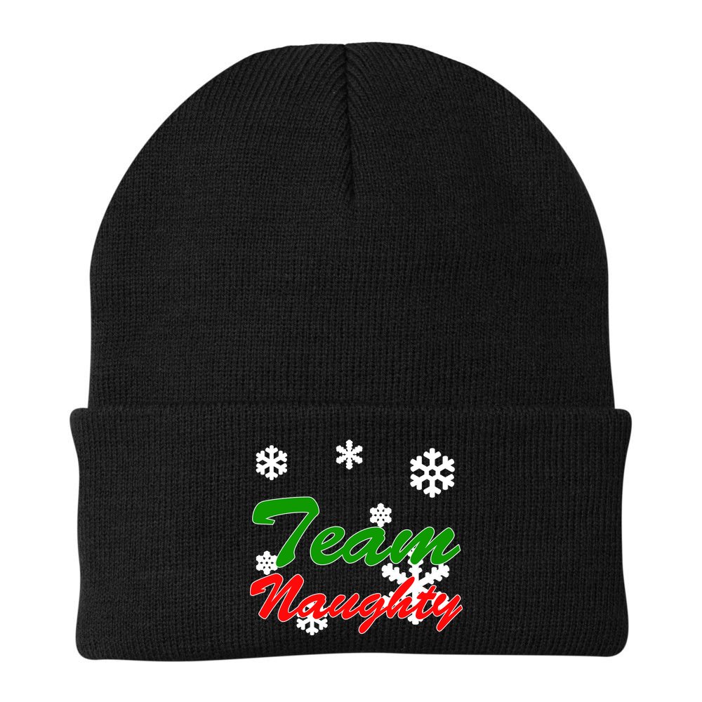 Team Naughty Matching Christmas Beanie