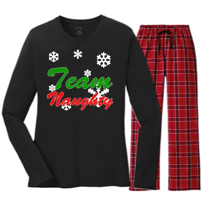 Team Naughty Matching Christmas Women's Long Sleeve Flannel Pajama Set 