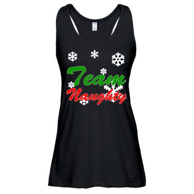 Team Naughty Matching Christmas Ladies Essential Flowy Tank