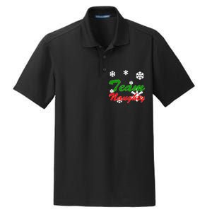 Team Naughty Matching Christmas Dry Zone Grid Polo