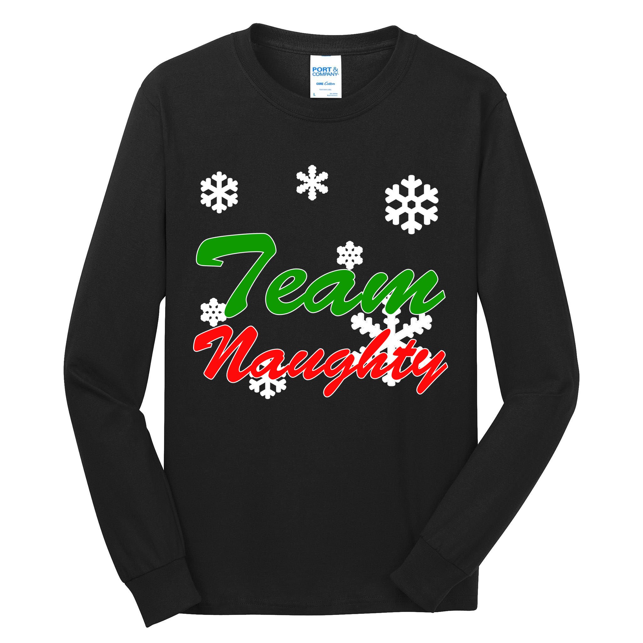 Team Naughty Matching Christmas Tall Long Sleeve T-Shirt