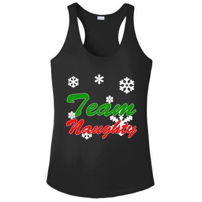 Team Naughty Matching Christmas Ladies PosiCharge Competitor Racerback Tank