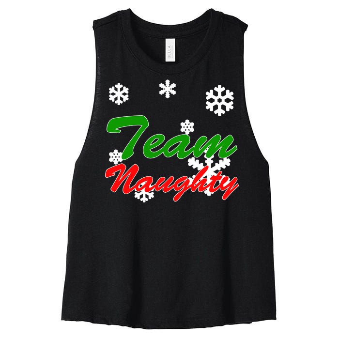 Team Naughty Matching Christmas Women's Racerback Cropped Tank