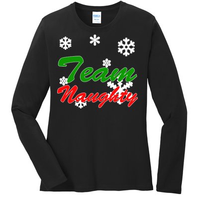 Team Naughty Matching Christmas Ladies Long Sleeve Shirt