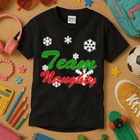 Team Naughty Matching Christmas Kids T-Shirt