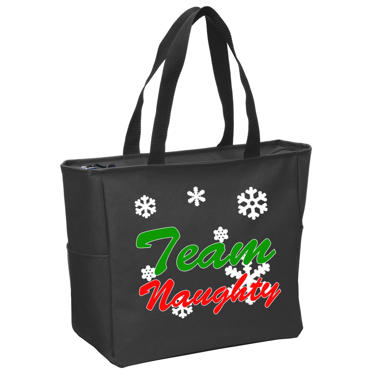 Team Naughty Matching Christmas Zip Tote Bag