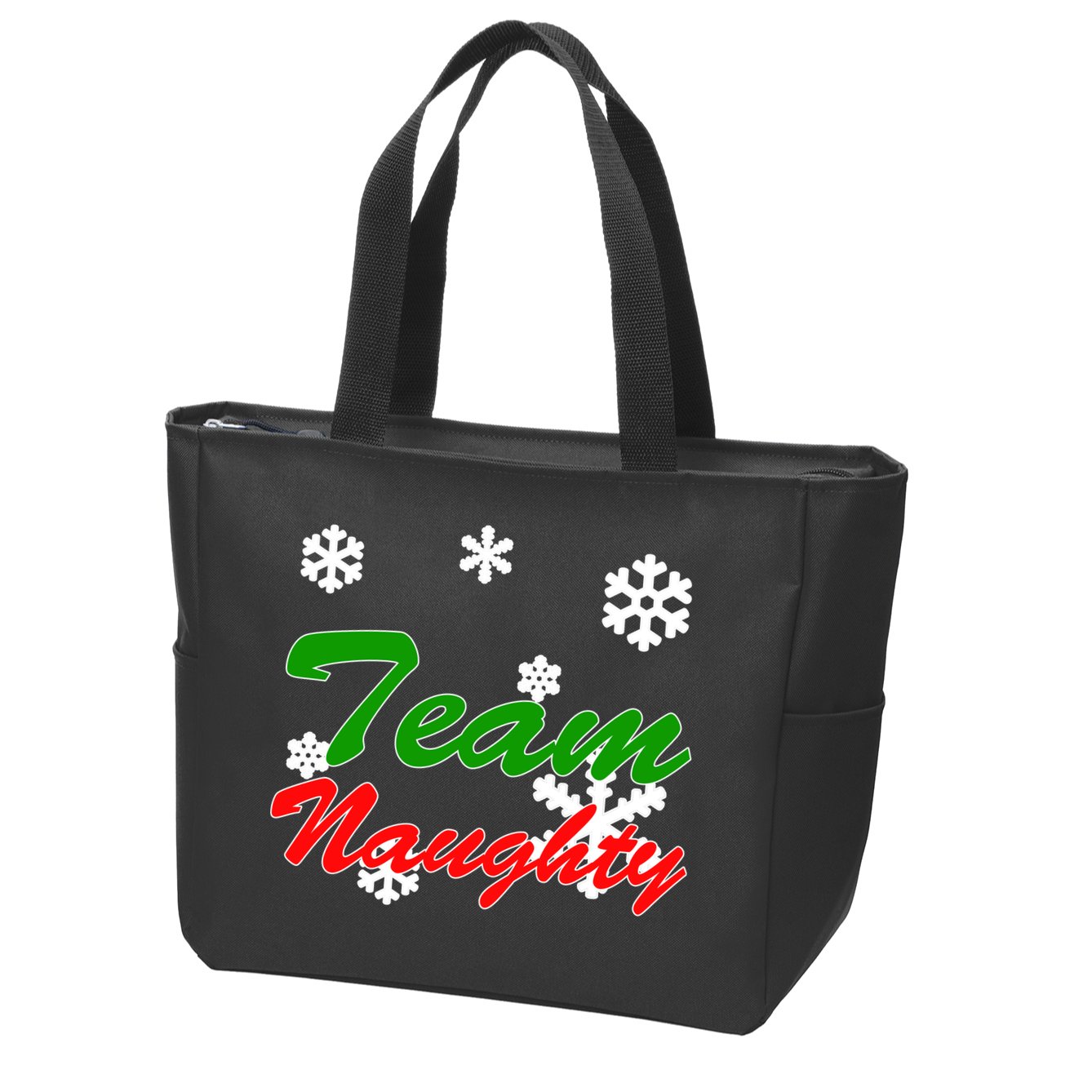 Team Naughty Matching Christmas Zip Tote Bag