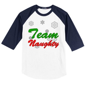 Team Naughty Matching Christmas Baseball Sleeve Shirt