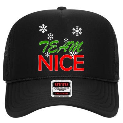 Team Nice Santa's Nice List High Crown Mesh Back Trucker Hat