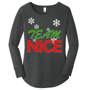 Team Nice Santa's Nice List Women's Perfect Tri Tunic Long Sleeve Shirt