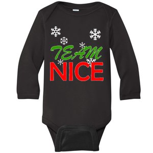 Team Nice Santa's Nice List Baby Long Sleeve Bodysuit