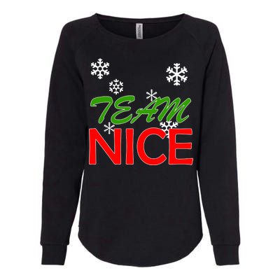 Team Nice Santa's Nice List Womens California Wash Sweatshirt