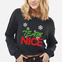 Team Nice Santa's Nice List Cropped Pullover Crew
