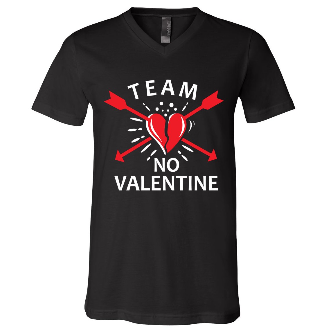 Team No Valentine V-Neck T-Shirt