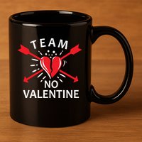 Team No Valentine 11oz C Handle Ceramic Mug