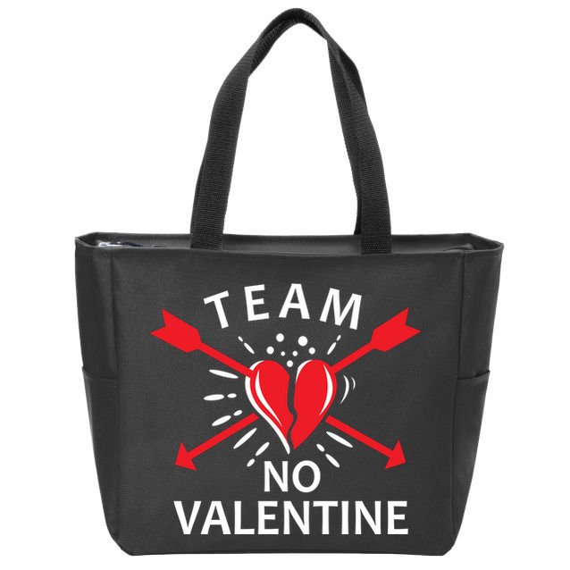 Team No Valentine Zip Tote Bag