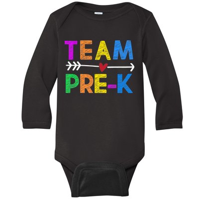 Team Pre-K  Baby Long Sleeve Bodysuit