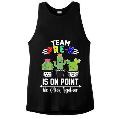 Team Pre-K Is On Point Ladies PosiCharge Tri-Blend Wicking Tank