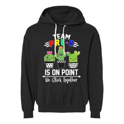 Team Pre-K Is On Point Garment-Dyed Fleece Hoodie