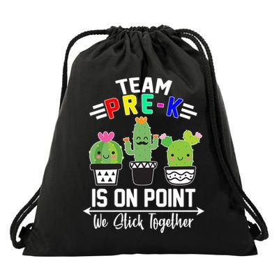 Team Pre-K Is On Point Drawstring Bag