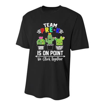 Team Pre-K Is On Point Youth Performance Sprint T-Shirt