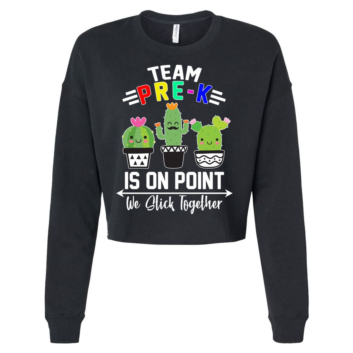 Team Pre-K Is On Point Cropped Pullover Crew