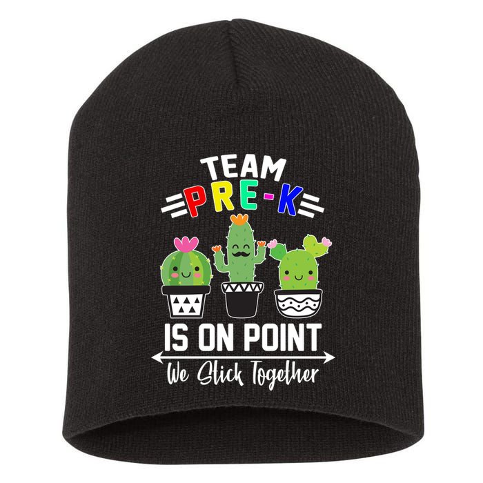Team Pre-K Is On Point Short Acrylic Beanie