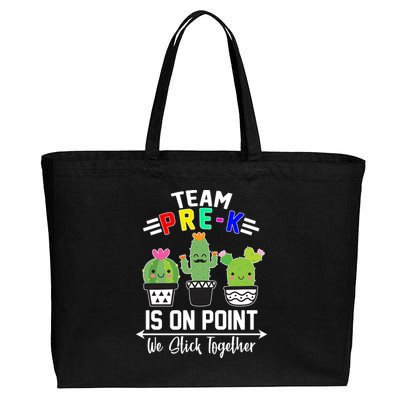 Team Pre-K Is On Point Cotton Canvas Jumbo Tote